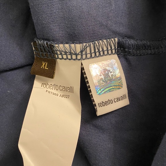 ROBERTO CAVALLI Men’s Eagle Head T-Shirt in Blue - Picture 9 of 9